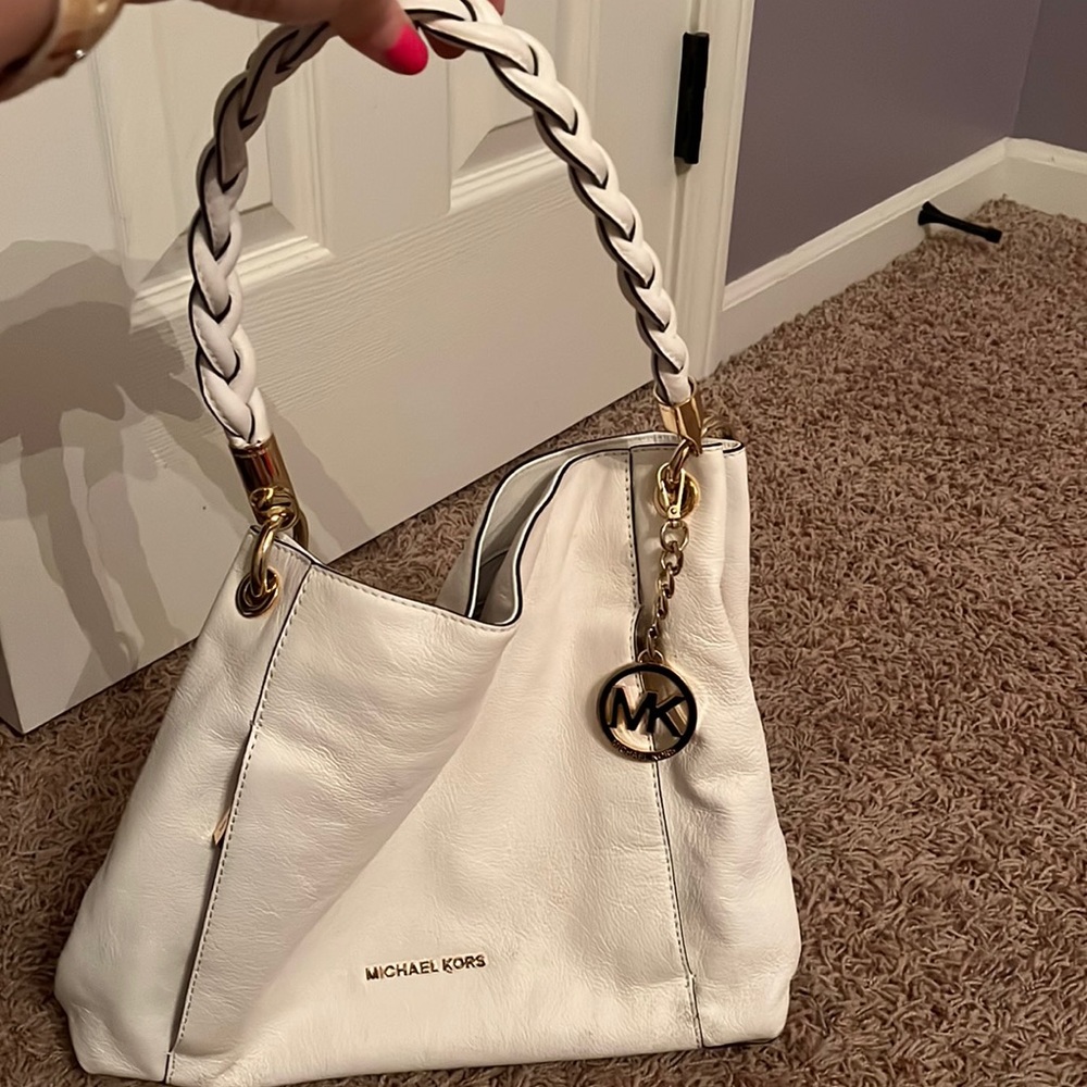 Michael Kors white hobo bag